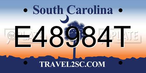 E48984T South Carolina License Plate