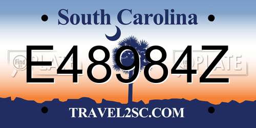 E48984Z South Carolina License Plate