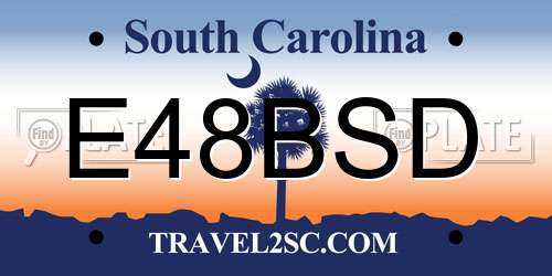 E48BSD South Carolina License Plate