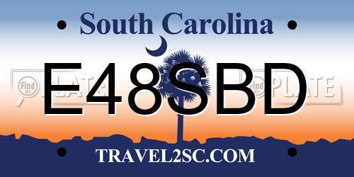 E48SBD South Carolina License Plate