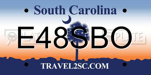 E48SBO South Carolina License Plate