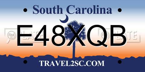 E48XQB South Carolina License Plate