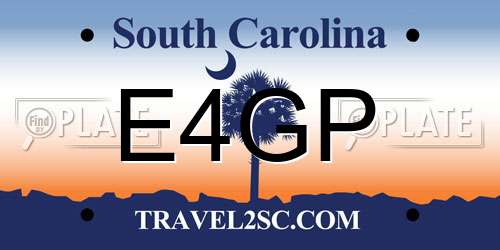 E4GP South Carolina License Plate