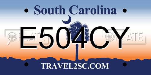 E504CY South Carolina License Plate