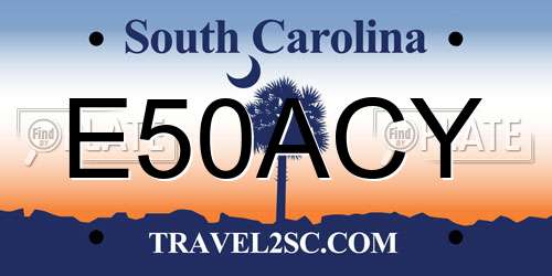 E50ACY South Carolina License Plate
