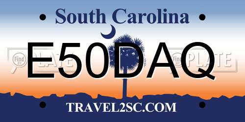 E50DAQ South Carolina License Plate