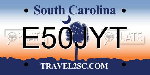 E50JYT South Carolina License Plate