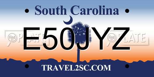E50JYZ South Carolina License Plate