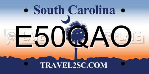 E50QAO South Carolina License Plate