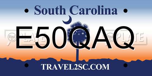 E50QAQ South Carolina License Plate