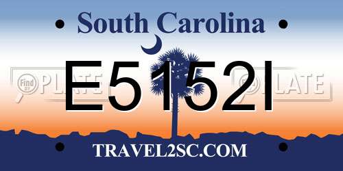E5152I South Carolina License Plate