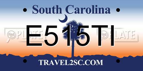 E515TI South Carolina License Plate