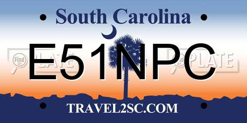 E51NPC South Carolina License Plate