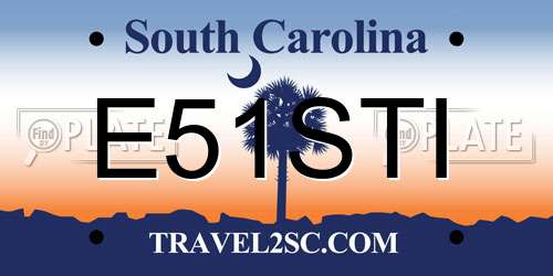E51STI South Carolina License Plate
