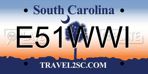 E51WWI South Carolina License Plate