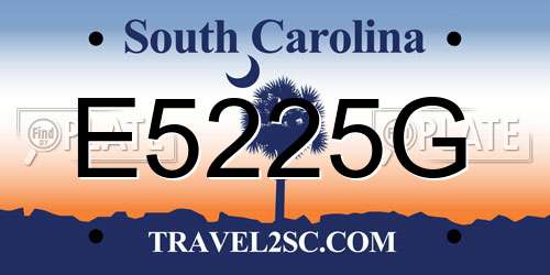 E5225G South Carolina License Plate