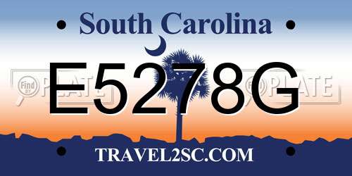 E5278G South Carolina License Plate