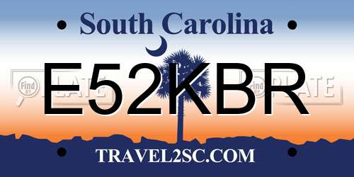 E52KBR South Carolina License Plate