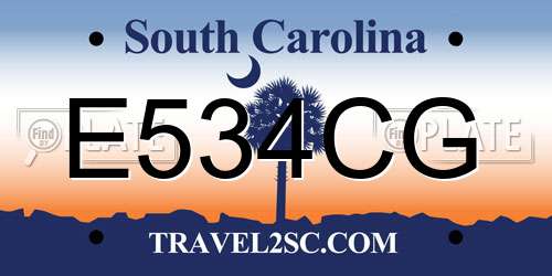 E534CG South Carolina License Plate