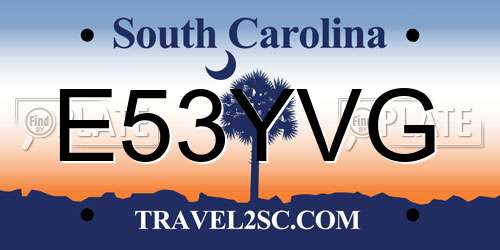 E53YVG South Carolina License Plate