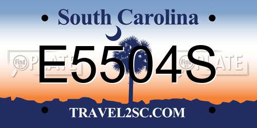 E5504S South Carolina License Plate