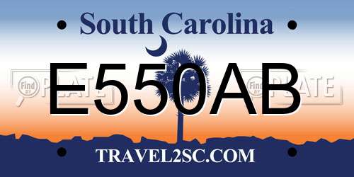 E550AB South Carolina License Plate