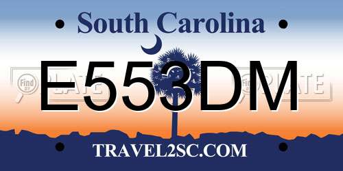 E553DM South Carolina License Plate