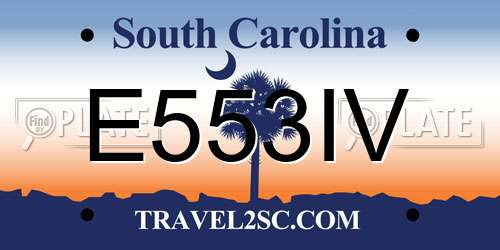 E553IV South Carolina License Plate