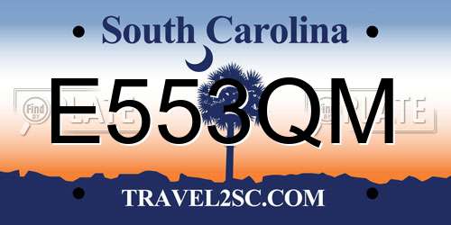 E553QM South Carolina License Plate