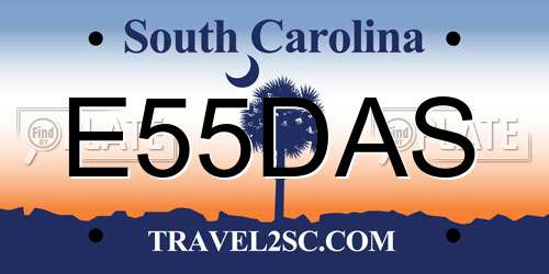 E55DAS South Carolina License Plate