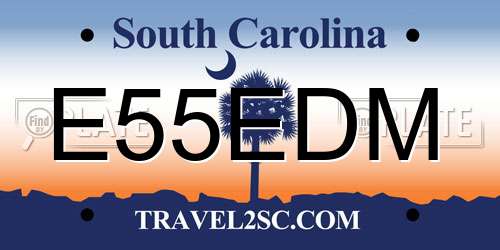 E55EDM South Carolina License Plate