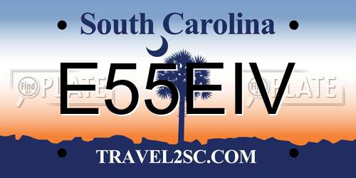 E55EIV South Carolina License Plate