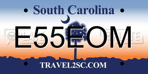 E55EOM South Carolina License Plate