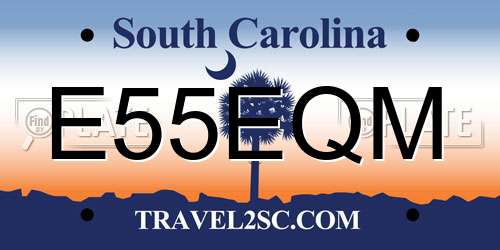 E55EQM South Carolina License Plate