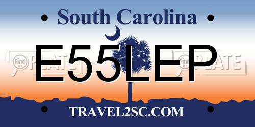 E55LEP South Carolina License Plate