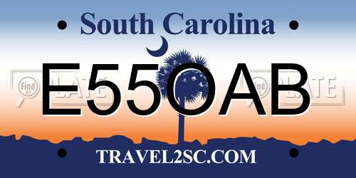 E55OAB South Carolina License Plate