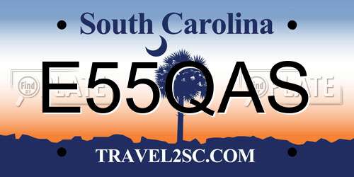 E55QAS South Carolina License Plate