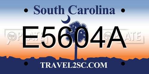 E5604A South Carolina License Plate