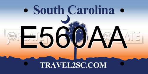 E560AA South Carolina License Plate