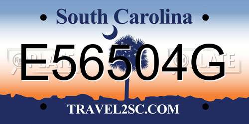 E56504G South Carolina License Plate