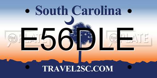 E56DLE South Carolina License Plate