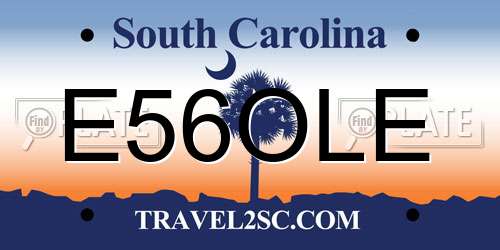 E56OLE South Carolina License Plate