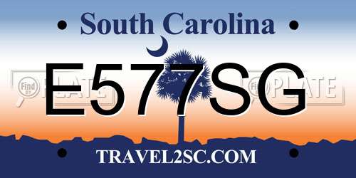 E577SG South Carolina License Plate