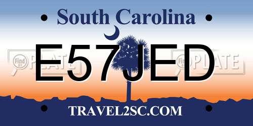 E57JED South Carolina License Plate