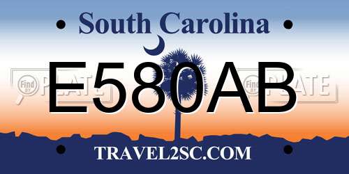 E580AB South Carolina License Plate