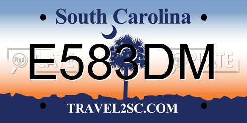 E583DM South Carolina License Plate