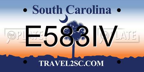 E583IV South Carolina License Plate