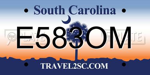 E583OM South Carolina License Plate