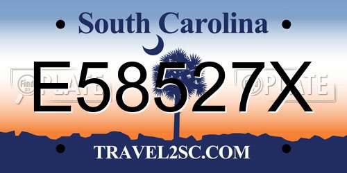 E58527X South Carolina License Plate