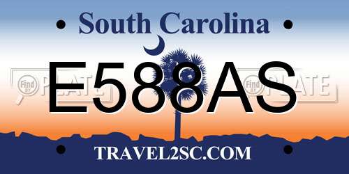 E588AS South Carolina License Plate
